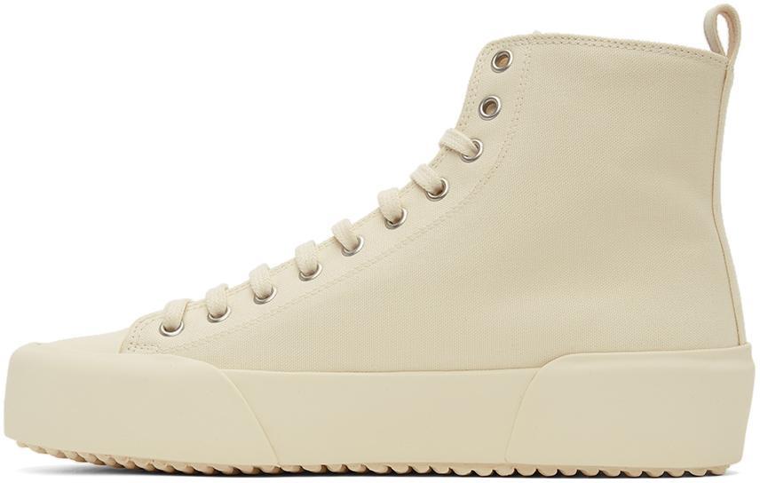 商品Jil Sander|Off-White Canvas High-Top Sneakers,价格¥3920,第5张图片详细描述