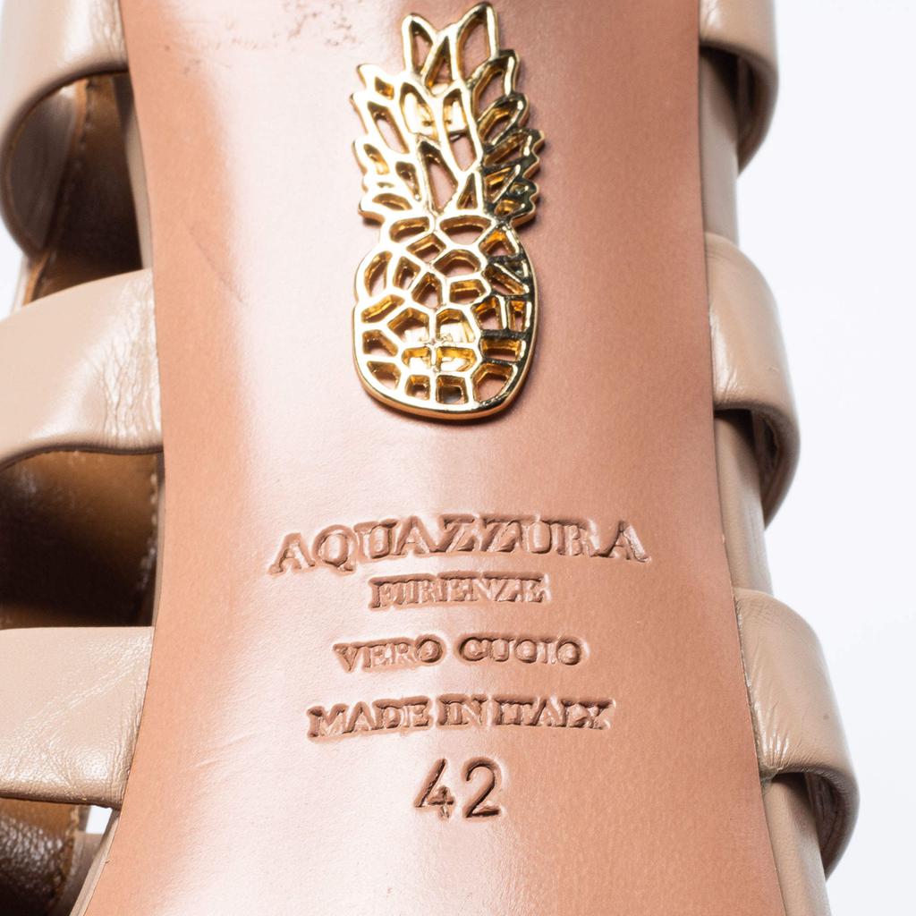 Aquazzura Beige Leather Amazon Gladiator Sandals Size 42商品第8张图片规格展示