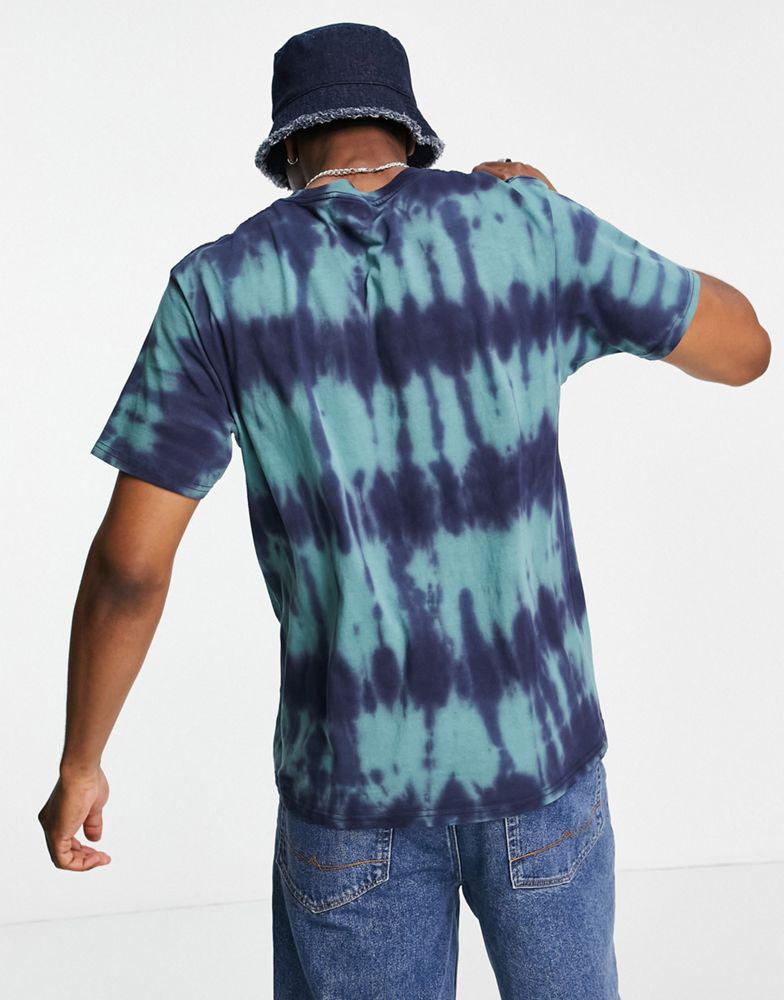 HUF tie dye t-shirt in navy商品第4张图片规格展示