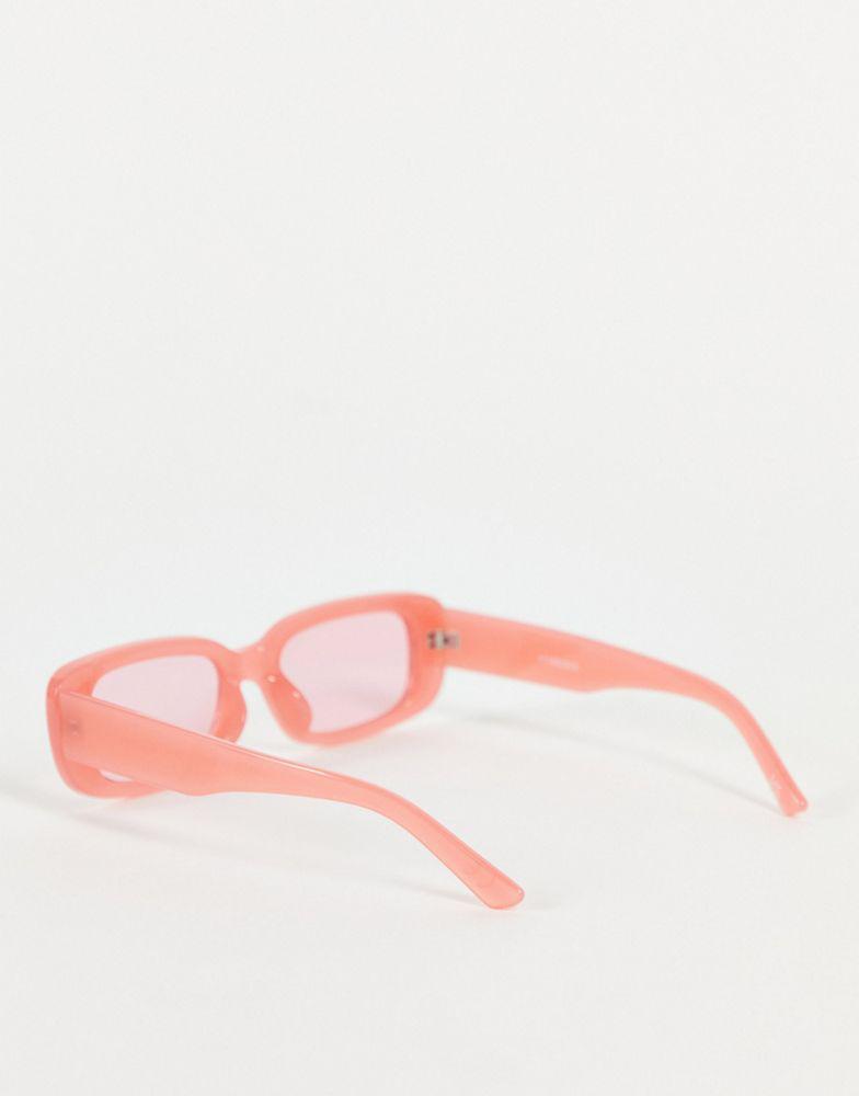 ASOS DESIGN mid square sunglasses in pink商品第2张图片规格展示