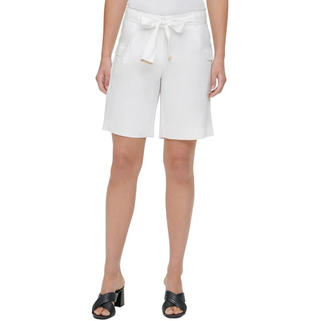 商品Calvin Klein|Calvin Klein Womens Flat Front Belted Cargo Shorts,价格¥99,第2张图片详细描述