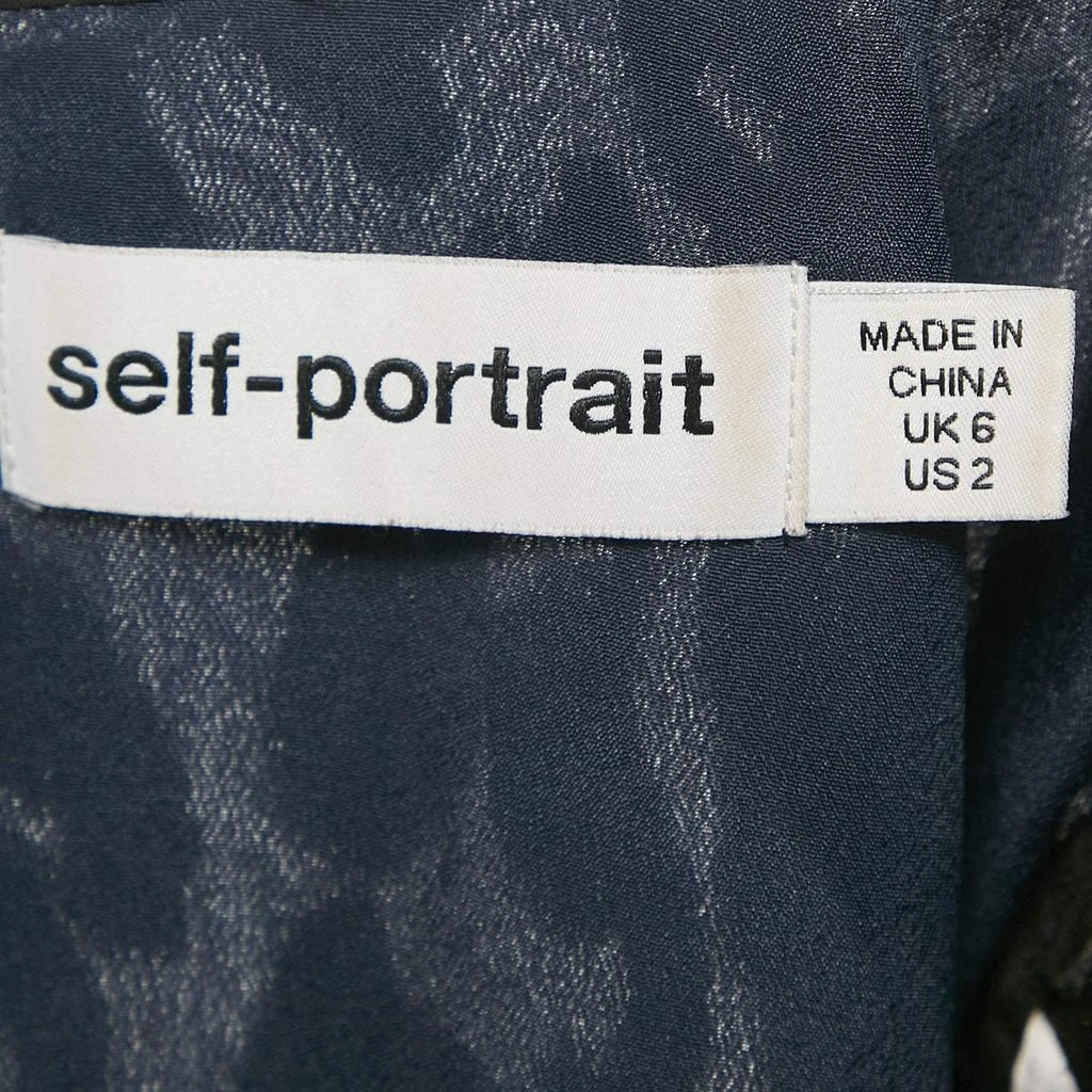 商品[二手商品] Self Portrait|Self-Portrait Black Metallic Leopard Flocked Chiffon Mini Dress S,价格¥1498,第4张图片详细描述