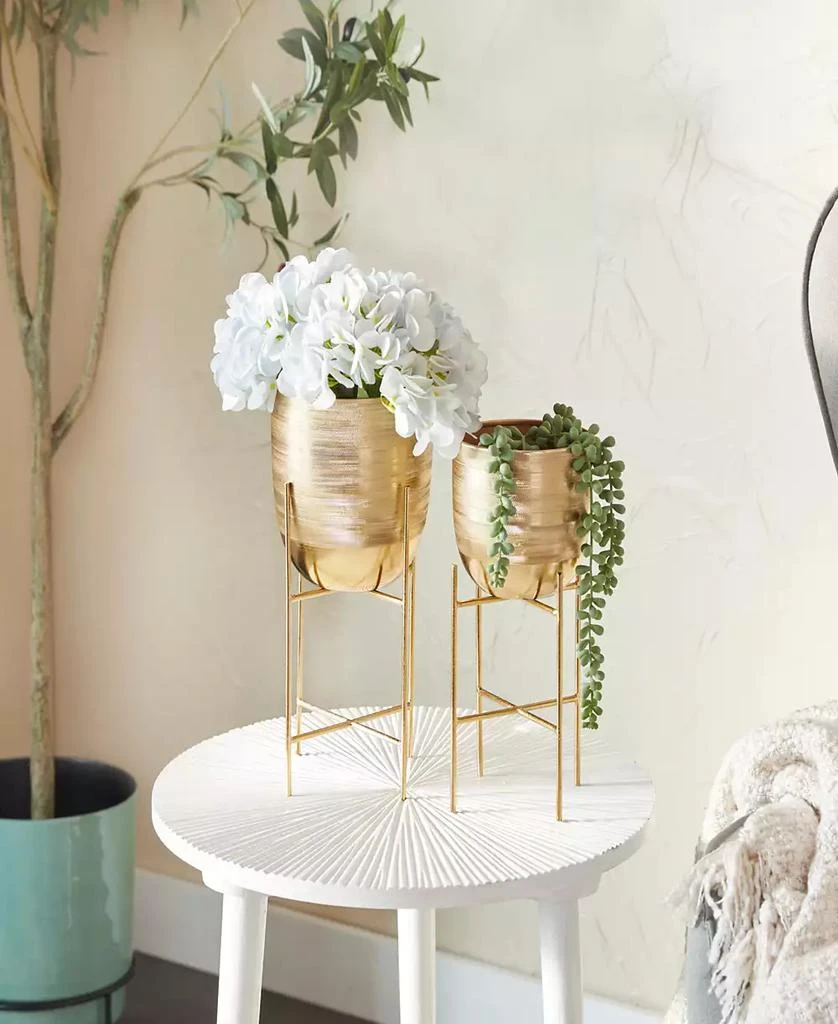 Metal Planter with Removable Stand Set of 2 商品