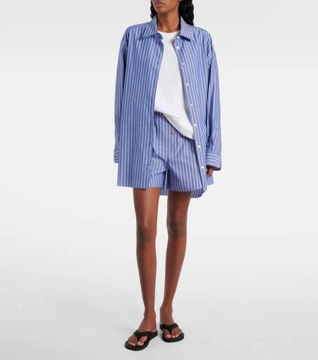 商品The Row|Nicasia striped cotton poplin shorts,价格¥7795,第2张图片详细描述