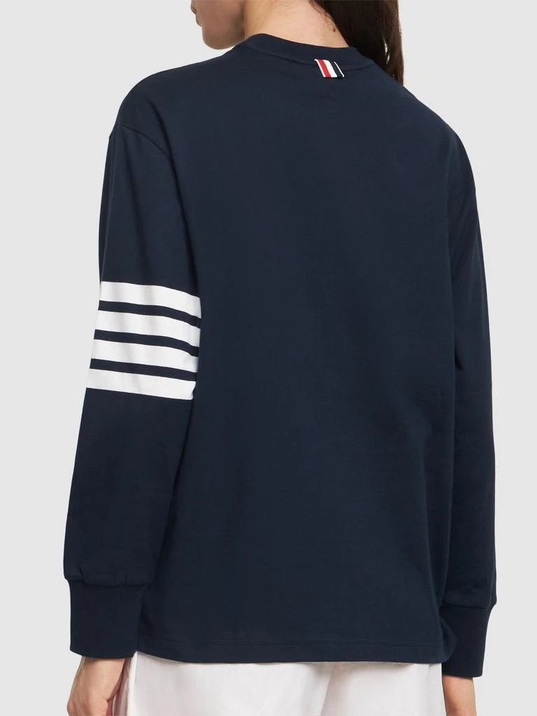 商品Thom Browne|Cotton Jersey Over Sweatshirt W/ Stripe,价格¥3349,第2张图片详细描述
