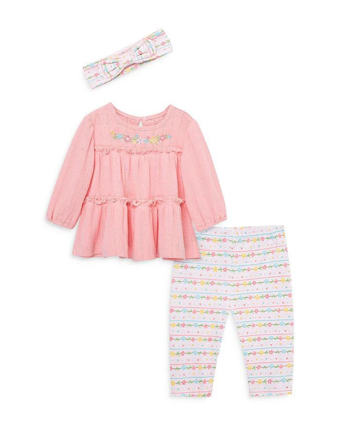 商品Little Me|Baby Girls' Garland Bow Headband, Tunic, & Leggings Set - Baby,价格¥147,第1张图片