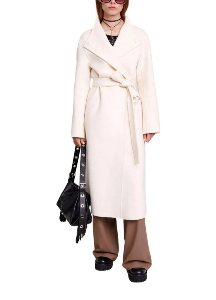 商品Maje|Mid-length coat with tie fastening,价格¥3347,第1张图片