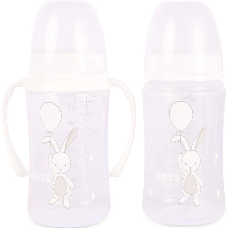 商品Boss Kids|Bunnies print logo baby bottles set in white,价格¥547,第1张图片