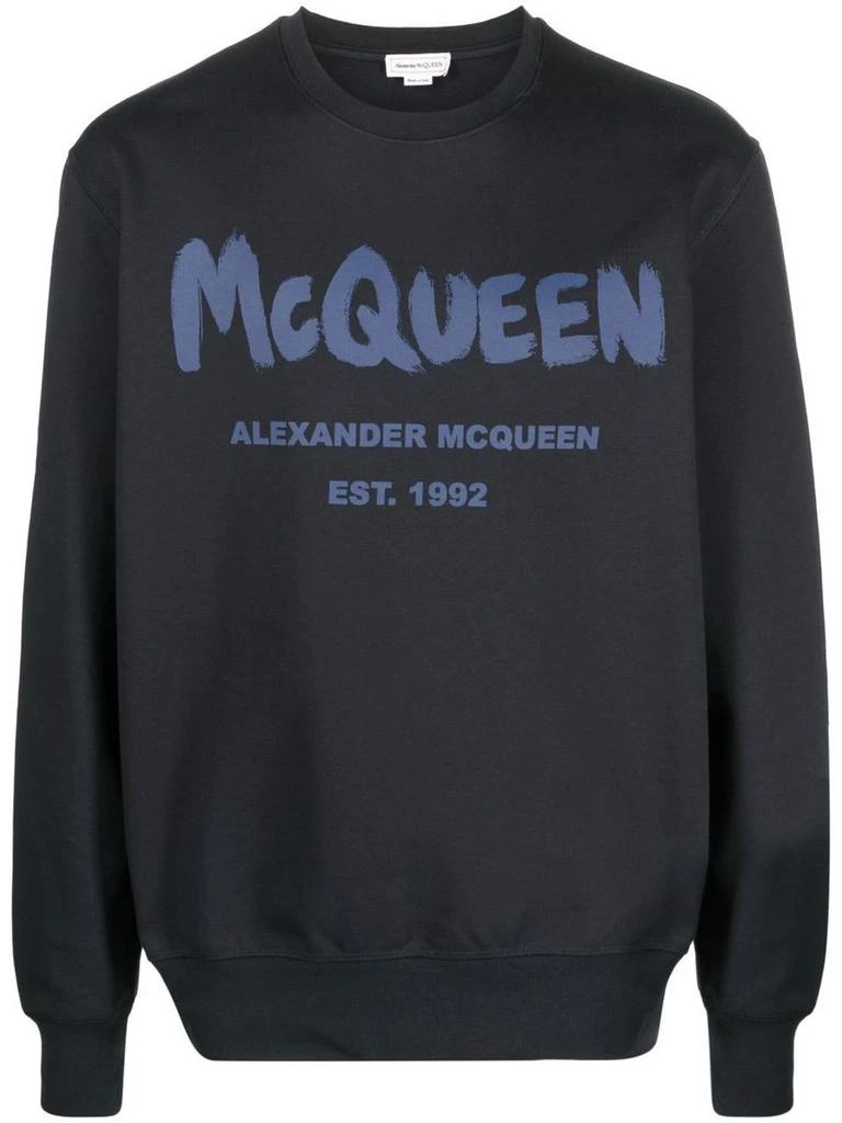 商品Alexander McQueen|ALEXANDER MCQUEEN Logo cotton sweatshirt,价格¥2285,第1张图片