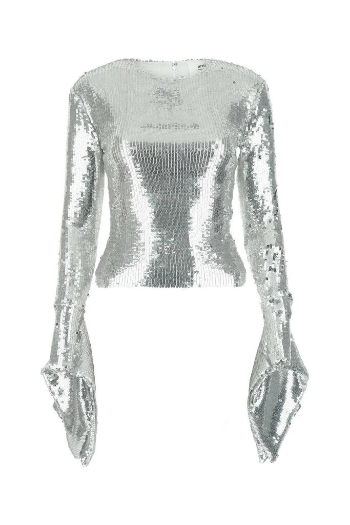 商品AMI|AMI Long Sleeved Sequin Embellished Top,价格¥1368,第1张图片