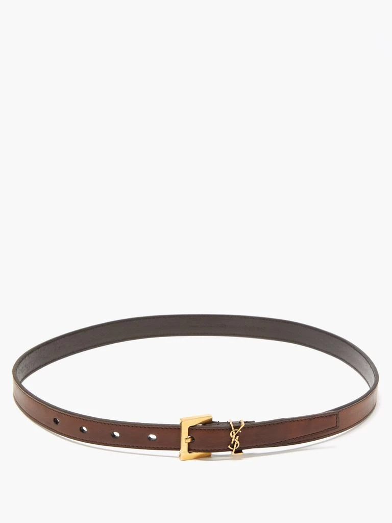 商品Yves Saint Laurent|Logo-plaque leather belt,价格¥4971,第4张图片详细描述