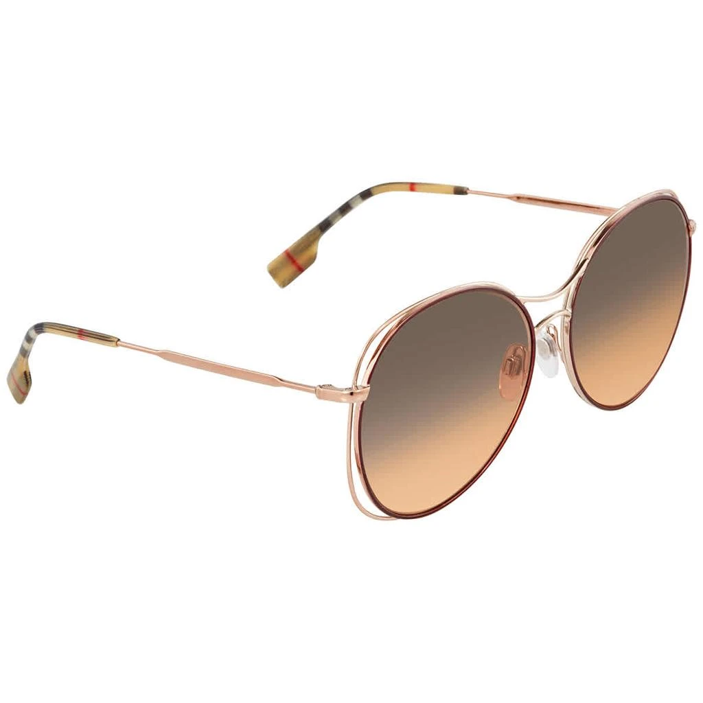 商品Burberry|Brown Gradient Round Ladies Sunglasses BE3105 118818 60,价格¥736,第2张图片详细描述