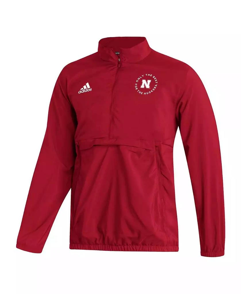 商品Adidas|Men's Scarlet Nebraska Huskers AEROREADY Half-Zip Jacket,价格¥449,第2张图片详细描述