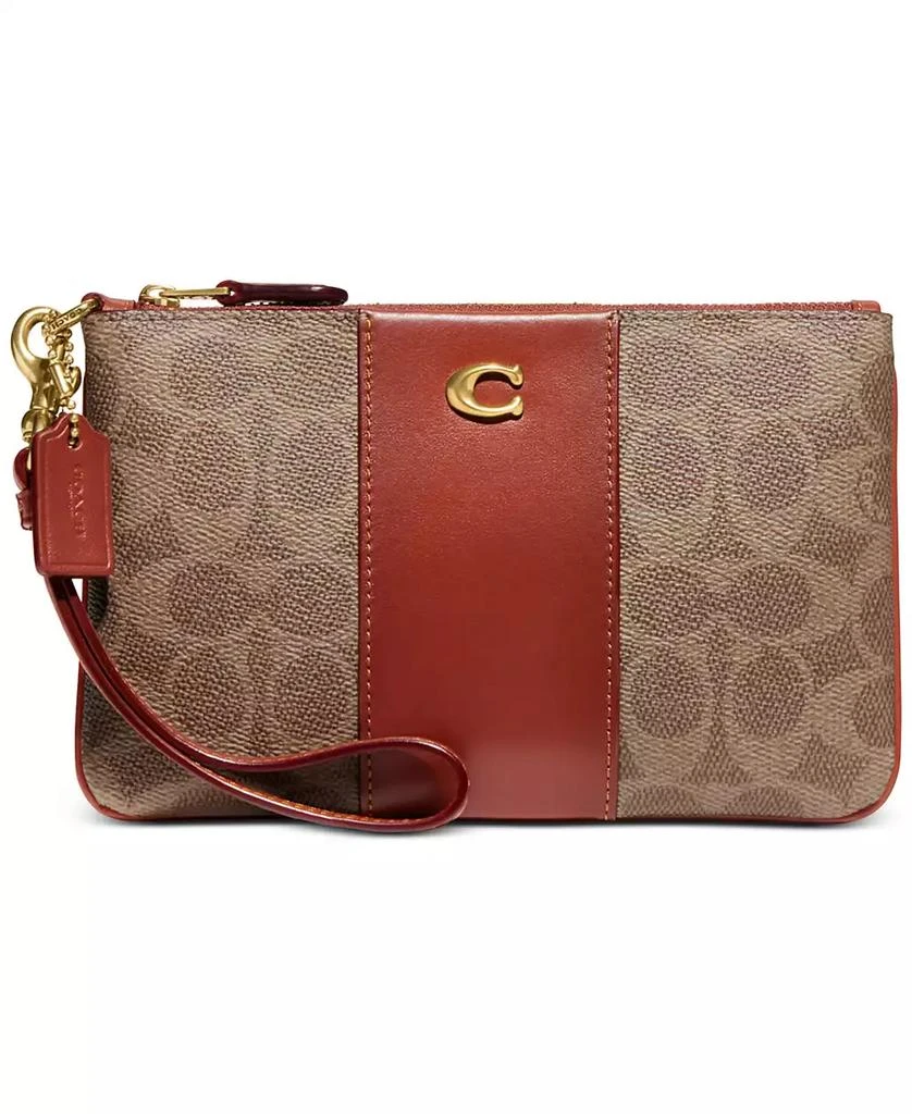 商品Coach|Signature Coated Canvas Small Zip-Top Wristlet,价格¥569,第1张图片