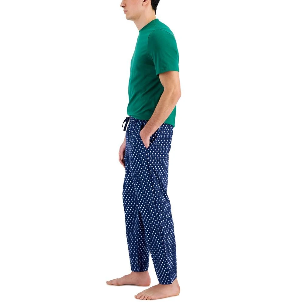 商品Club Room|Men's 2-Pc. Solid T-Shirt & Golf Ball-Print Pajama Pants Set, Created for Macy's,价格¥111,第3张图片详细描述