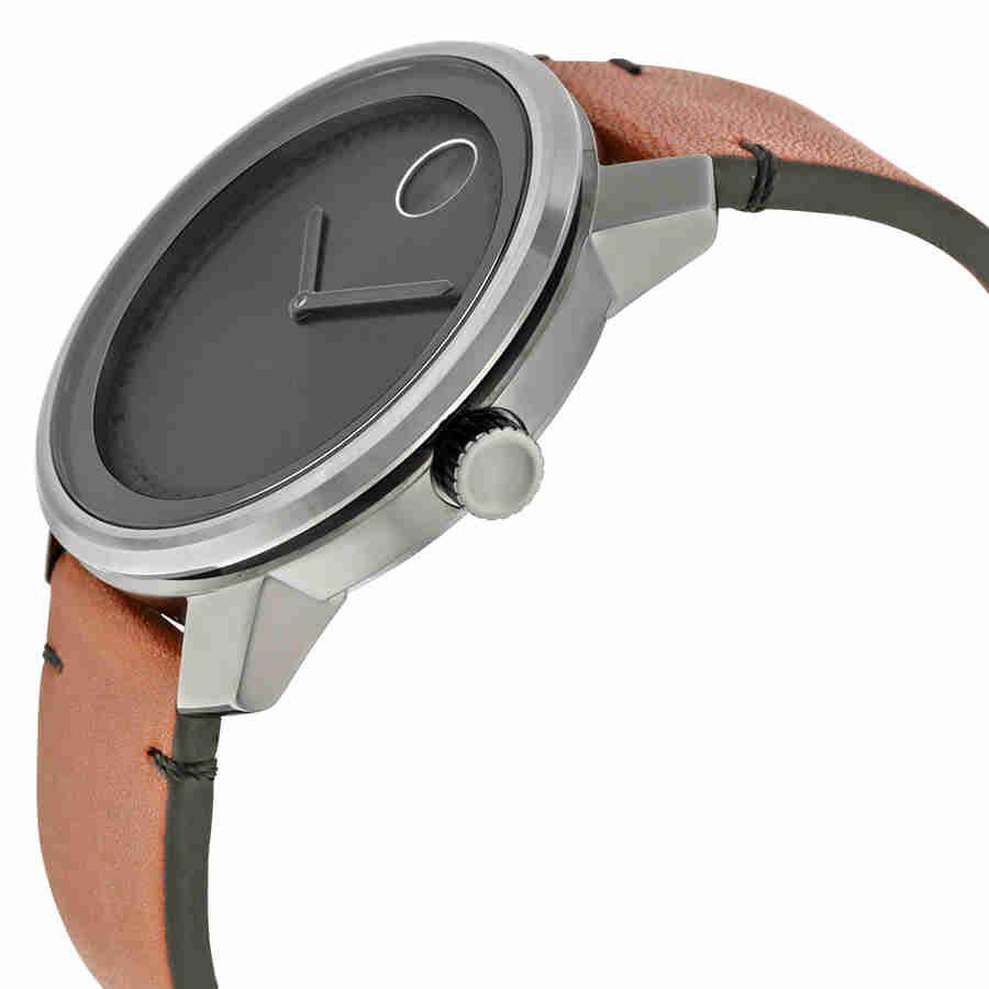 Movado Bold Grey Dial Brown Leather Mens Watch 3600366商品第2张图片规格展示