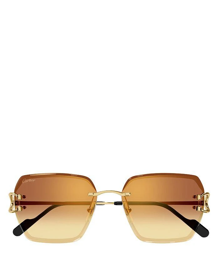 商品Cartier|Decor 24 Carat Gold Plated Rimless Butterfly Sunglasses, 58mm,价格¥9316,第2张图片详细描述