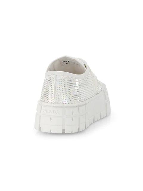 商品Prada|Paillettes Wheel Lug-Sole Platform Sneakers,价格¥7827,第5张图片详细描述