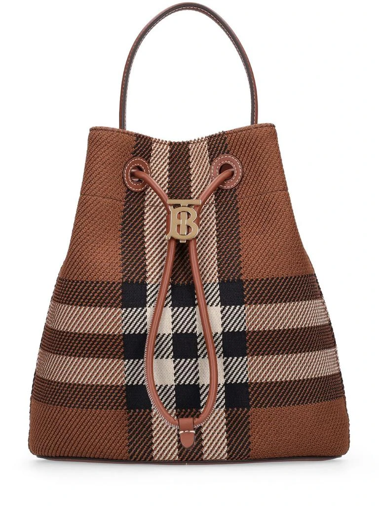 商品Burberry|Small Check Drawstring Bucket Bag,价格¥16452,第1张图片