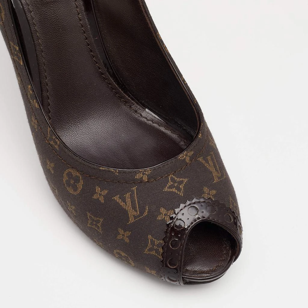 Louis Vuitton Fusian Monogram Idylle Canvas Romance Peep Toe Pumps Size 38.5 商品