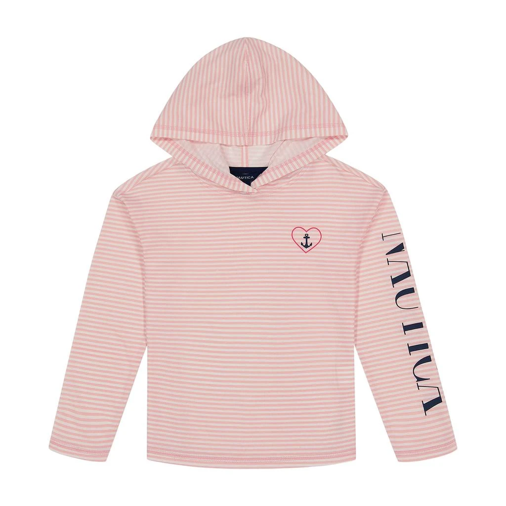 商品Nautica|Nautica Little Girls' Striped Hooded Long-Sleeve T-Shirt (4-6X),价格¥111,第1张图片