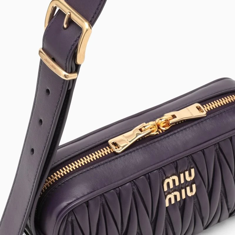 Violet matelassé leather shoulder bag 商品