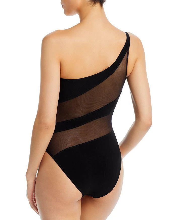 商品Norma Kamali|Mio Snake Mesh One Shoulder One Piece Swimsuit,价格¥842,第2张图片详细描述