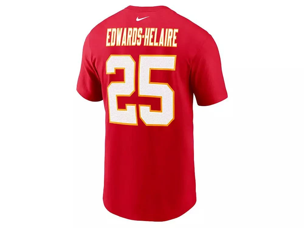 商品NIKE|Kansas City Chiefs Men's Pride Name and Number Wordmark 3.0 Player T-shirt Clyde Edwards-Helaire,价格¥210,第1张图片