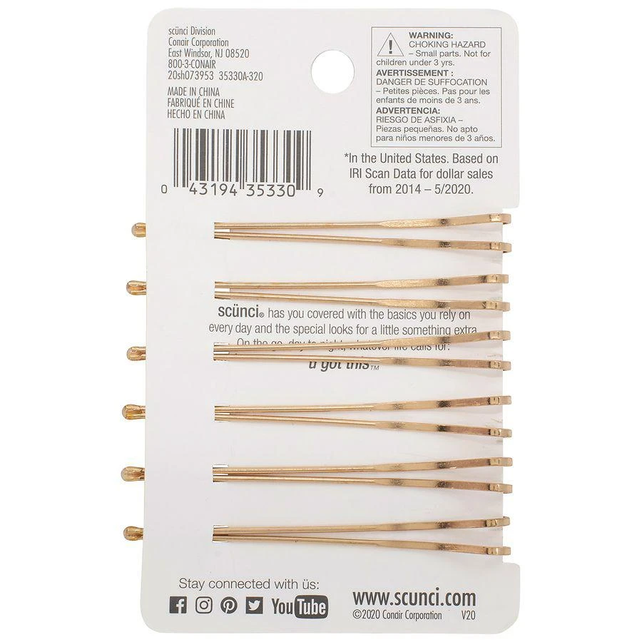 商品Scunci|Real Style Bobby Pin Slides,价格¥19,第2张图片详细描述