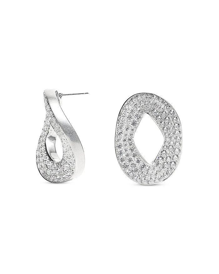 商品Yun Yun Sun|Linda Pavé Twist Circle Drop Earrings in 14K White Gold Plated ,价格¥650,第1张图片