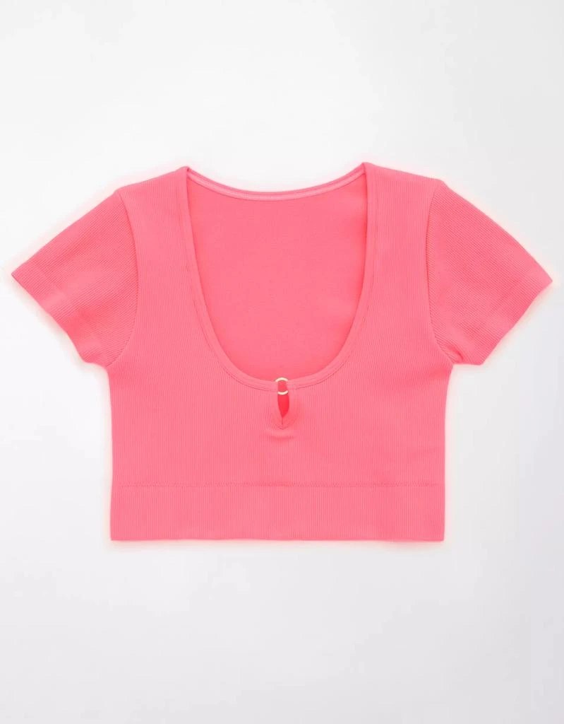 商品Aerie|Superchill Seamless Ring Cap Sleeve Bra Top,价格¥39,第3张图片详细描述