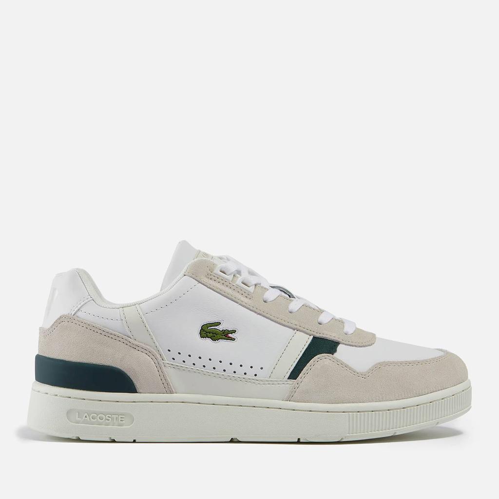 Lacoste Men's T-Clip 0120 3 Leather/Suede Court Trainers - Off White/Dark Green商品第1张图片规格展示