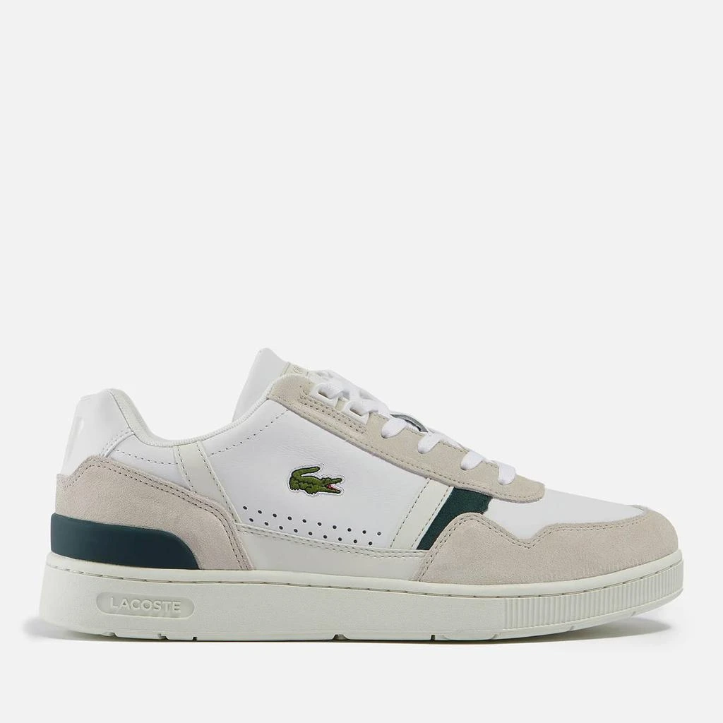 商品Lacoste|Lacoste Men's T-Clip 0120 3 Leather/Suede Court Trainers - Off White/Dark Green,价格¥534,第1张图片