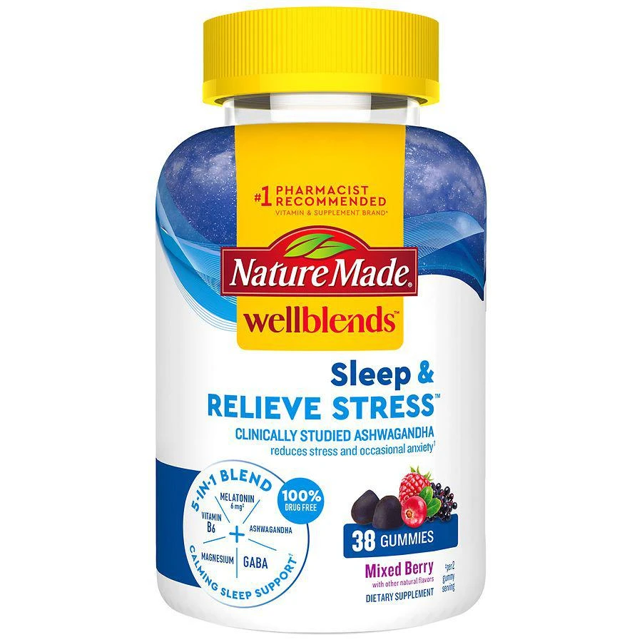 商品Nature Made WellBlends|Sleep & Relieve Stress Gummies Mixed Berry,价格¥162,第1张图片