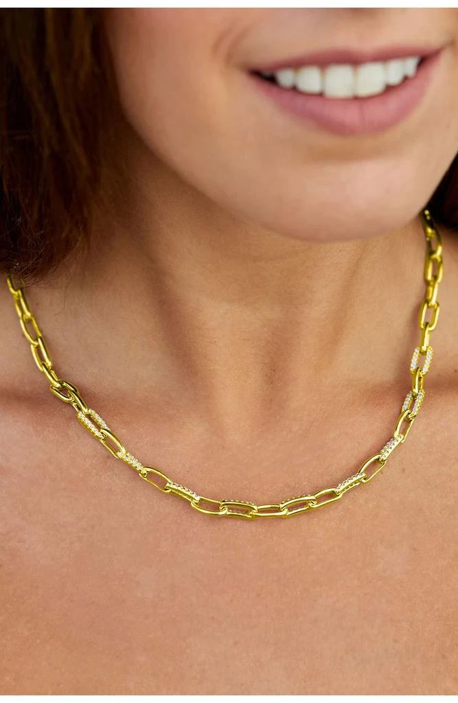 商品Savvy Cie Jewels|18K Gold Micro Pavé Link Necklace,价格¥873,第2张图片详细描述