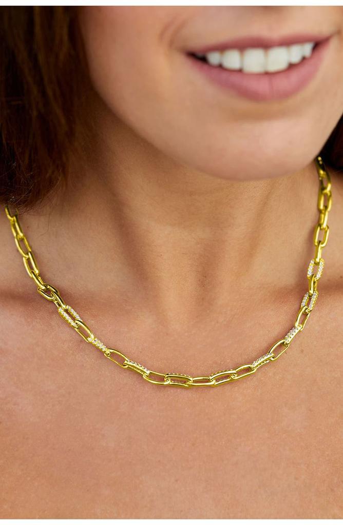 商品Savvy Cie Jewels|SAVVI CIE JEWELS 18K Gold Micro Pave Link Necklace,价格¥849,第4张图片详细描述
