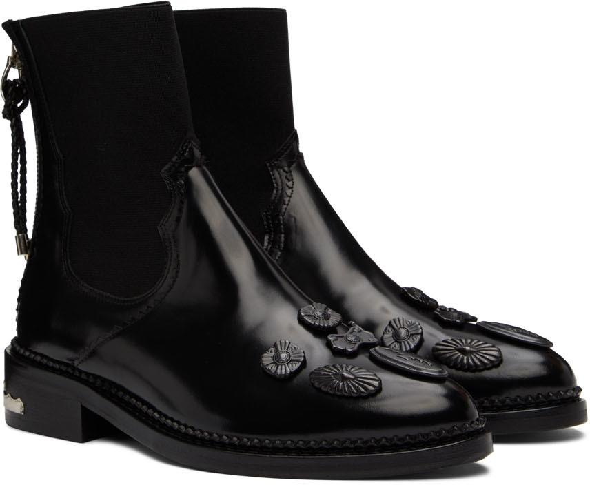 SSENSE 独家发售黑色 Embellished 切尔西靴商品第4张图片规格展示