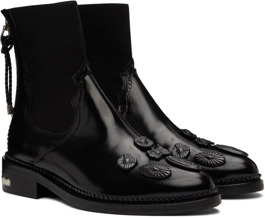 商品Toga Pulla|SSENSE Exclusive Black Embellished Chelsea Boots,价格¥3291,第4张图片详细描述