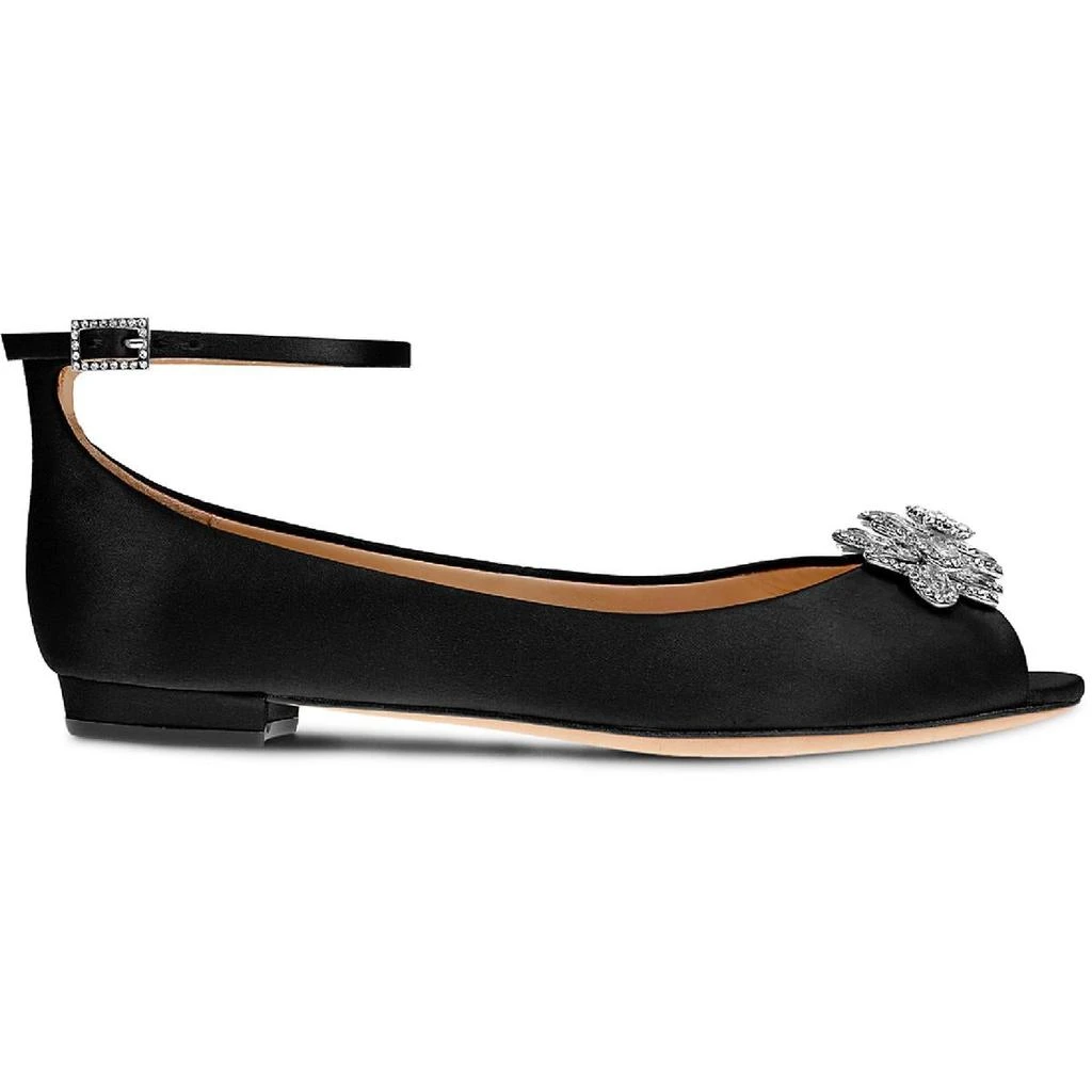 商品Badgley Mischka|Badgley Mischka Womens KAIDENCE LEATHER EMBELLISHED Ankle Strap,价格¥237,第2张图片详细描述