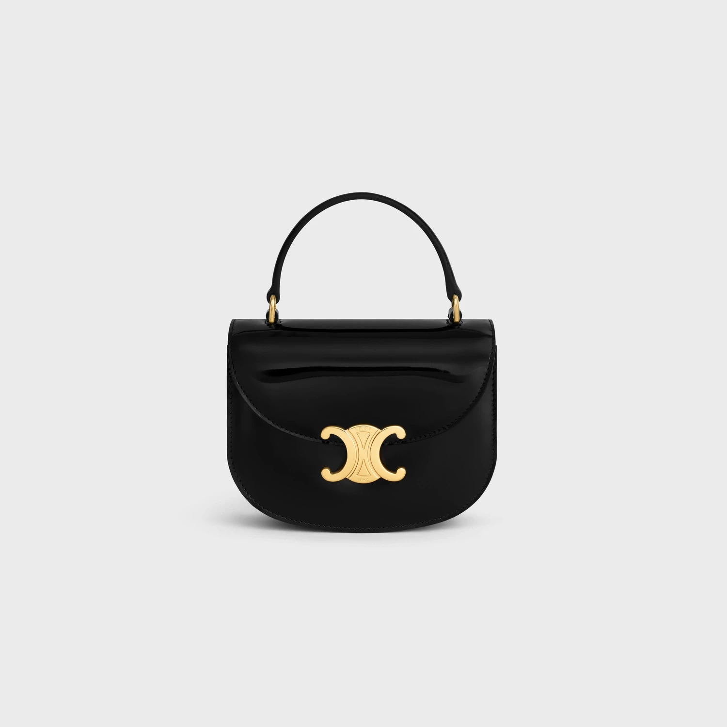 商品Celine|【预售】 赛琳 24秋冬 女士 手提包 BESACE CLEA迷你牛皮漆革手袋 10L063GCJ.38NO,价格¥18075,第1张图片