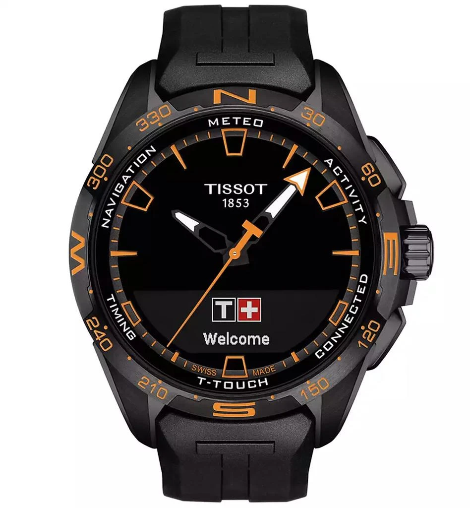 商品Tissot|Men's Swiss T-Touch Connect Solar Black Rubber Strap Smart Watch 48mm,价格¥8940,第1张图片