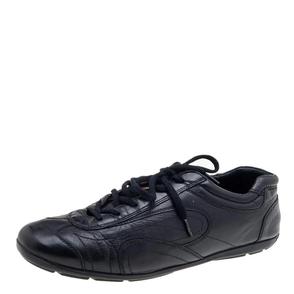 商品[二手商品] Prada|Prada Sport Black Leather Low Top Sneakers Size 43.5,价格¥3065,第1张图片