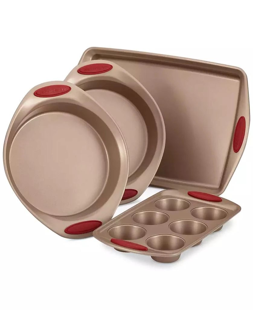 商品Rachael Ray|Cucina 4-Pc. Cranberry Red Nonstick Bakeware Set,价格¥352,第1张图片