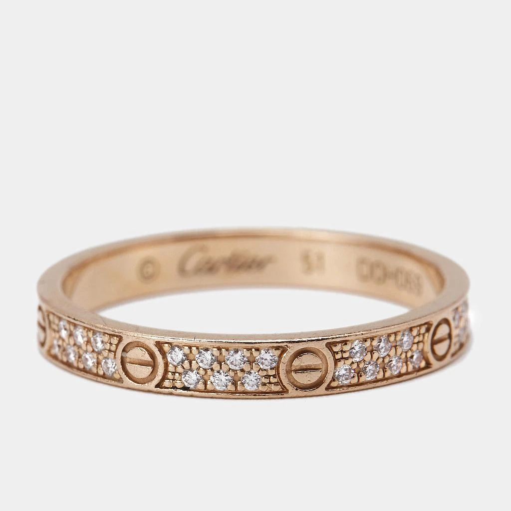 商品[二手商品] Cartier|Cartier Love Diamonds 18k Rose Gold Small Model Band Ring Size 51,价格¥21336,第2张图片详细描述