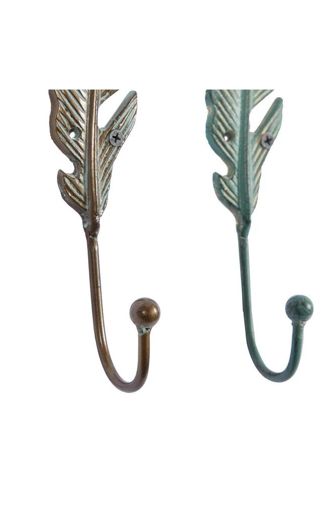 商品GINGER BIRCH STUDIO|Teal Metal Feather Single-Hanger Bird Wall Hook - Set of 3,价格¥206,第4张图片详细描述
