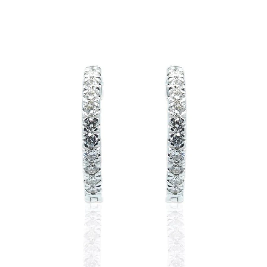 商品Tresorra|Tresorra 18K White Gold Diamond Hoop Earrings,价格¥3936,第1张图片