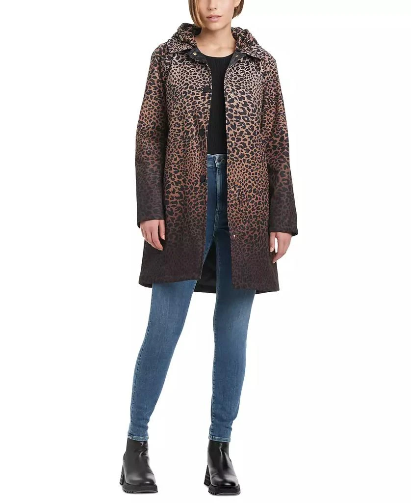 Women's Hooded Leopard-Print A-Line Raincoat 商品