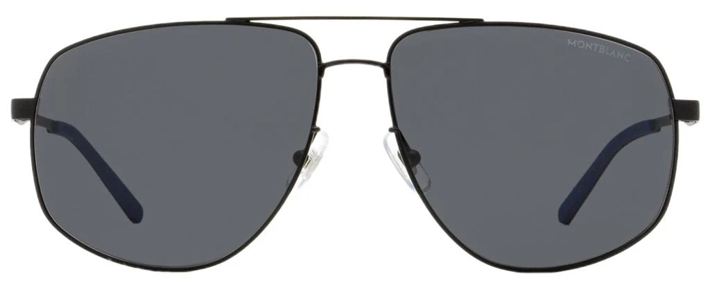 商品MontBlanc|Montblanc Men's Navigator Sunglasses MB0102S 001 Matte Black/Blue 60mm,价格¥1094,第2张图片详细描述