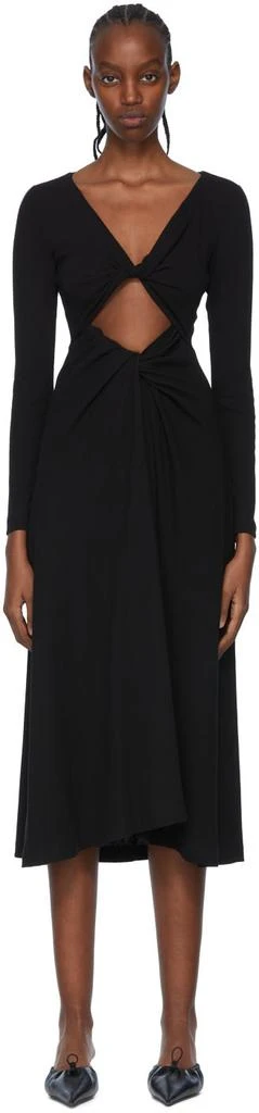 商品ROSETTA GETTY|Black Cotton Midi Dress,价格¥2519,第1张图片