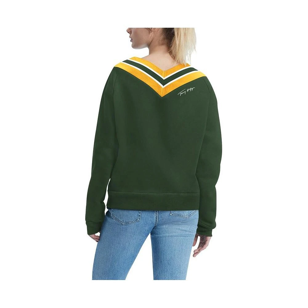 商品Tommy Hilfiger|Women's Green Green Bay Packers Heidi V-Neck Pullover Sweatshirt,价格¥472,第2张图片详细描述